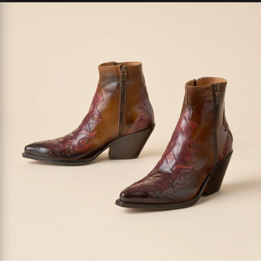 Jo Ghost emblazoned short boot in bronze 38 - Picture 2 of 15